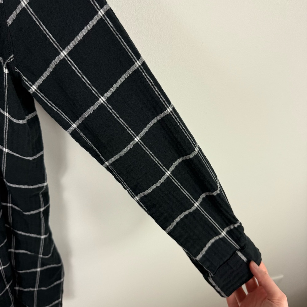 Madewell Collarless Shirtdress In Windowpane - Picture 4 of 7